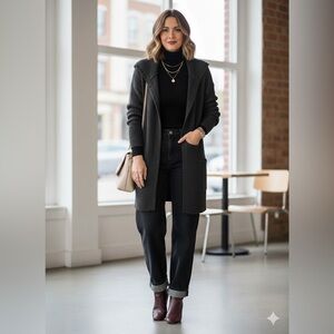 Vince Charcoal Merino Wool/Alpaca Blend Button-Up Cardigan | Size Large